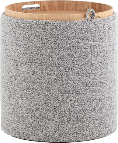 Пуф-столик с ящиком Хюгге S букле серый, Stool Group