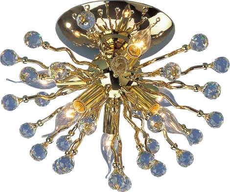 Потолочная люстра N-Light 66070 06 6070 0383 gold + white crystal ASFOUR