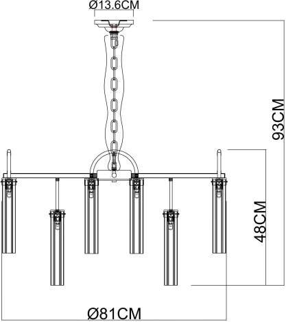 Подвесная люстра Arte Lamp Borgia A4088LM-15AB (220V, на цепи)