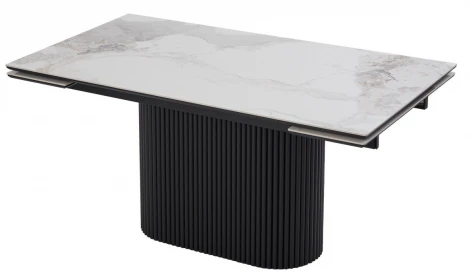 Стол АРИЯ 160 PANDORA LIGHT, керамика / Черный каркас M-City 64723