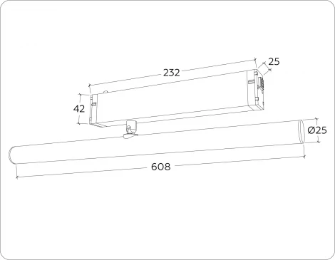 Трековый светильник магнитный светодиодный диммируемый Ambrella TRACK SYSTEM GL1361 (регулировка яркости, 220V, пульт управления, управление смартфоном, умный дом - LampSmart)
