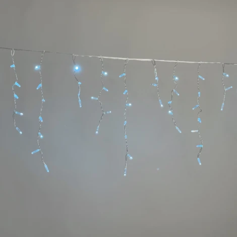 Гирлянда Бахрома с колпачком 3,1 x 0,5 м небесно-голубая 220В, 120 LED, провод прозрачный  ПВХ, IP65 Laitcom PIL120CAP-10-2SB