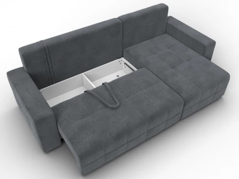 Диван угловой Лига-122 угол универсальный (ДСП,Брус,Велюр/Светло-серый) Лига Диванов 137612