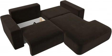 Диван угловой Лига-036 НПБ Классик правый угол (Коричневый/Микровельвет) Лига Диванов арт.121366