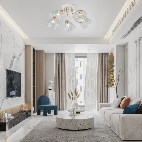 Потолочная люстра на штанге Arte Milano AMALFI-321395 321395/5A WH+FG (220V)