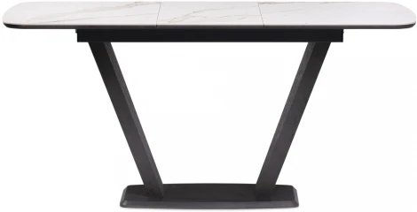 Стол на тумбе Woodville Петир 120х80х75 белый мрамор / графит / темный камень 532376