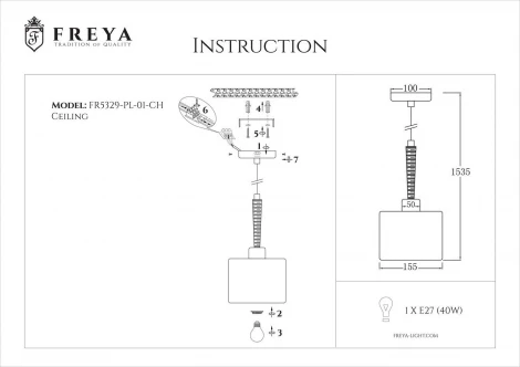 Подвесной светильник Freya Helen FR5329-PL-01-CH (220V, на проводе, круглые)