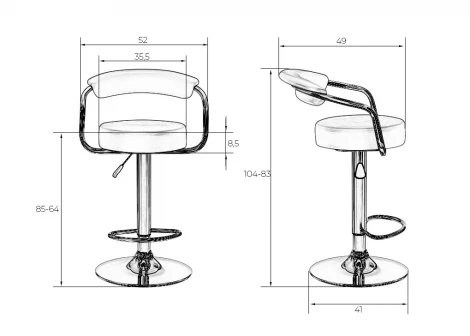 Набор 2 шт стул барный DOBRIN MARTA (серый)