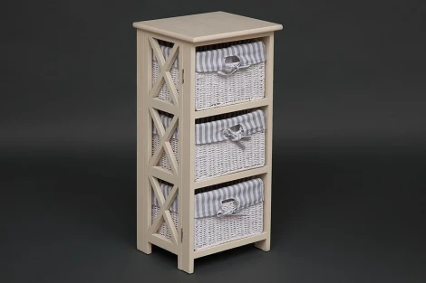 Тумба с 3 ящиками Secret De Maison CROIX 3 ( mod. PE-07 ) butter white (слоновая кость) (дерево павловния, мдф)