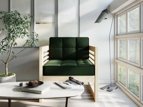 Кресло Arsko Сега сосна велюр зеленый