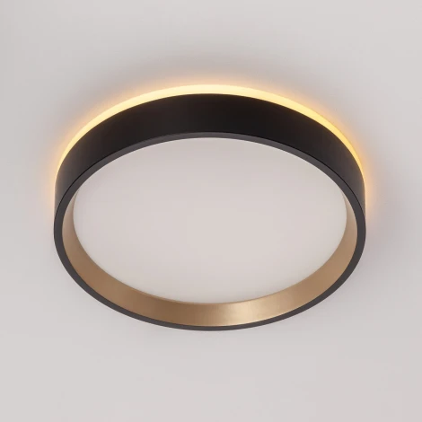 Настенно-потолочный светильник с подсветкой Черный+Золото Citilux Etalon CL750181 (LED, 220V, круглые, IP40)
