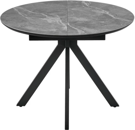 Стол Rudolf круглый раскладной 100-130x100x75см, серый керамогранит, черный Bradex Home арт.RF 0643