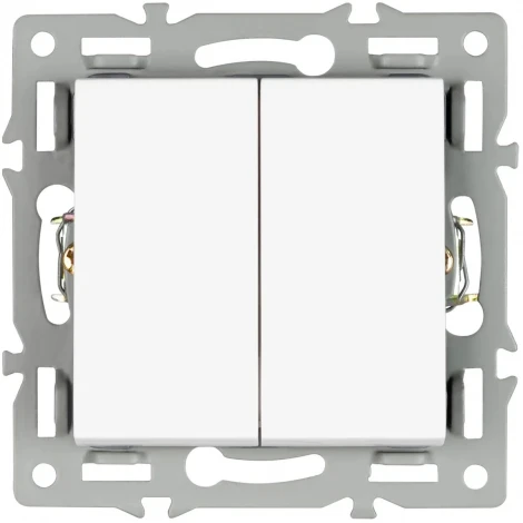 Механизм выключателя двухклавишный проходной SWT-MKP2-PL-WH (250V, 16A) (Arlight) 043727