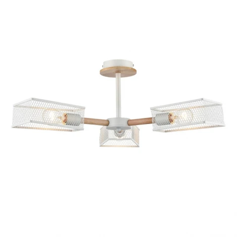 Потолочная люстра на штанге Lumion Irma 8246/3C белый, металл/дерево Е27 3*60W 220V