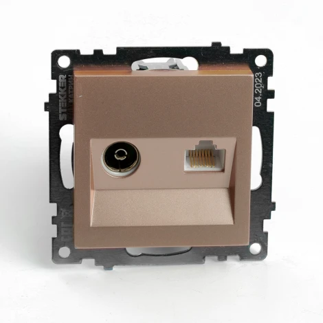 ТВ-розетка (шампань) Stekker Катрин 49184