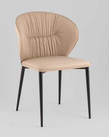 Стул обеденный Stool Group Deia светло-серая экокожа черные ножки арт.УТ000040333