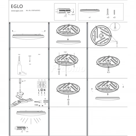 Потолочный светильник круглый Eglo Frania 97873 (LED, 220V)