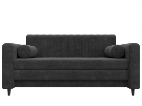 Диван прямой Лига-070 (ЛДСП,Брус,Фанера/Дерево/Велюр/Темно-серый) Лига Диванов 129759