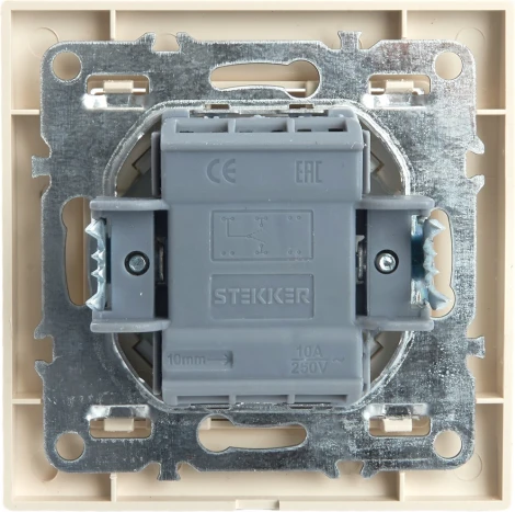Переключатель одноклавишный (слоновая кость) Stekker Эрна 39618