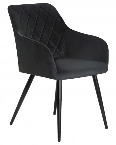 Стул обеденный ROBERT (черные матовые ножки, велюр V108-77 Чёрный)