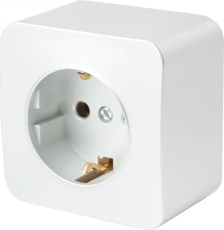 Розетка с заземлением (белый) Stekker София 49302
