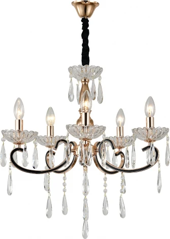 Подвесная люстра Escada Scaleona 2105/5P Gold 5x40Вт E14, металл/хрусталь, золото/прозрачный (220V, на цепи, подсвечник, свеча)