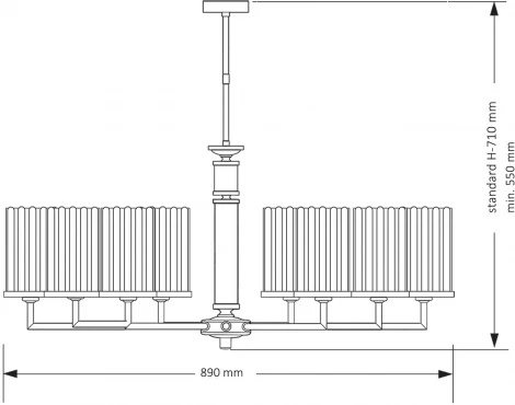 Потолочная люстра на штанге Kutek Artu Ryfel ART-ZW-8(Z)R (220V)