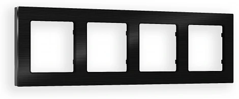 Рамка Ambrella Volt ALFA Platos (Черный Металл шлифованный) 4-ая AF550504