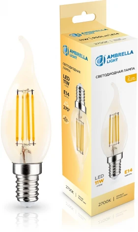 Лампа светодиодная Свеча на ветру CF35 11W 2700K Ambrella Bulbing 351123