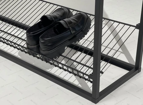 Обувница Woodville Крафт 2 черный муар / дуб сонома 454691