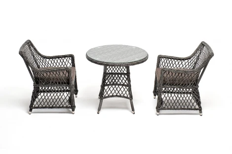 Обеденная группа плетеная, цвет графит 4SIS Эспрессо-80 L ECL2T1-3-SET graphite