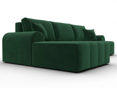 Диван угловой Лига-080 угол левый (ДСП/Пластик/Велюр/Зеленый) Лига Диванов 134747L