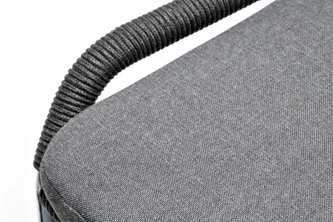 Обеденная группа на 6 персон со стульями Милан, каркас темно-серый, роуп темно-серый 4SIS Венето VEN-CMIL6T1-7-SET D-gray