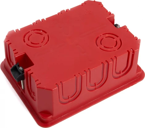 Коробка монтажная для полых стен с пластиковыми зажимами и крышкой Stekker 49008