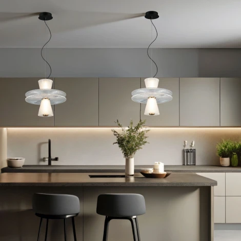 Подвесной светильник Eurosvet Titania 40028/1 LED белый (220V, на тросе, круглые)