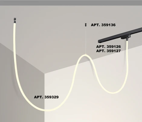 Гибкий неон Novotech Ramo 359329 KONST черный IP20 LED 4000K 25W 220V 2420Лм