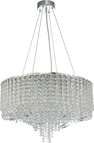 Подвесная люстра (12051/12P Chrome) Indigo Giulietta V000600 (220V, хрусталь, подвески, на тросе, круглые)