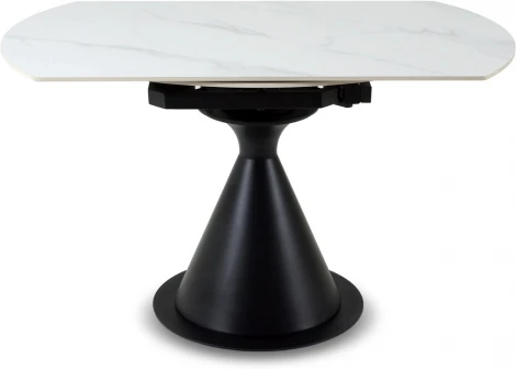 Раскладной обеденный стол Pion ОГОГО Обстановочка! (Керамика/Белый,Черный) арт.926809