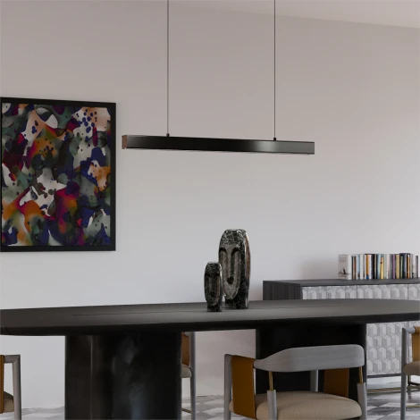 Подвесной линейный светодиодный светильник Lightera Baffin LE112L-80B Wi-Fi (Умный дом, Алиса, Маруся, голосое управление) (220V, на тросе)