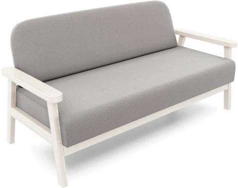 Диван Arsko прямой Флори М беленый дуб велюр серый