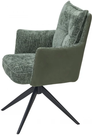 Стул JOSEF 360 град. поворот. HAGA-74 Зеленый, ткань / HJ002-18 Зеленый, PU / черный каркас, ®DISAUR (арт.635M05601)