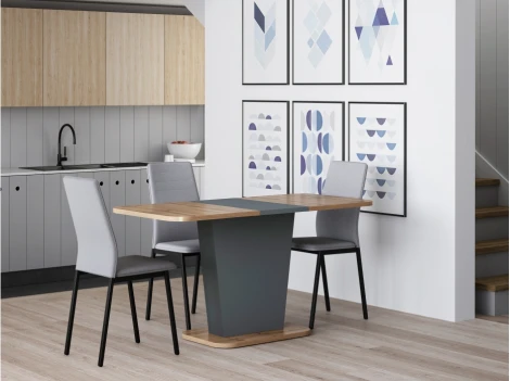 Стол на тумбе Woodville Лурвин дуб вотан / графит 514757