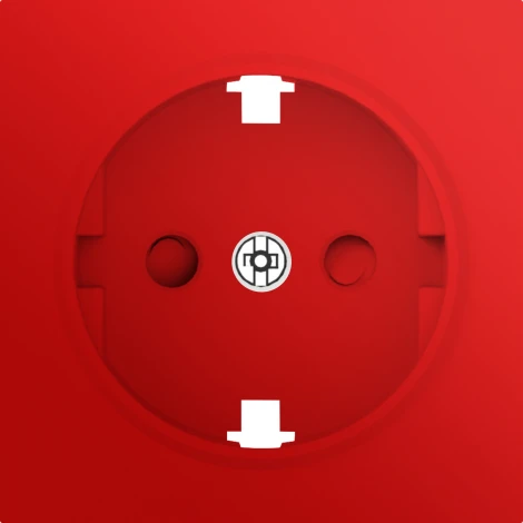 Накладка красная для розетки Schuko (чистое питание) со шторками 16A 250 В~ Donel A07 DE22060