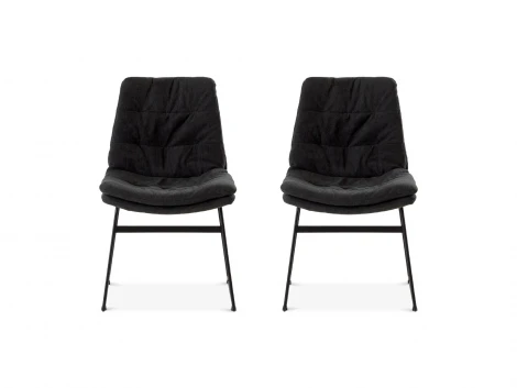 Комплект стульев Vitra 2 шт. ОГОГО Обстановочка! 967526 (Вельвет/Серый,Черный)