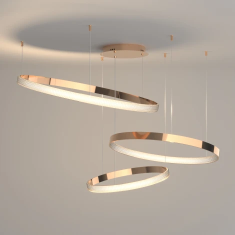 Подвесной светильник светодиодный с пультом, ночным режимом, регулировкой цветовой температуры и яркости Eurosvet Posh 90175/3 медный (220V, на тросе, кольцо)
