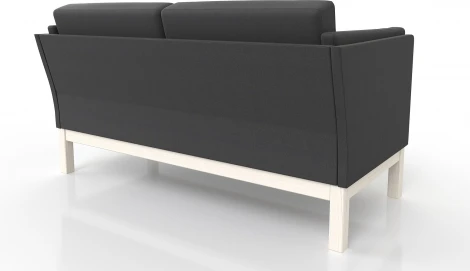 Диван Arsko Айверс М беленый дуб черная рогожка