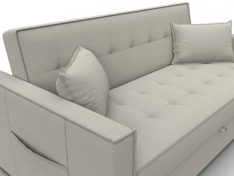 Диван прямой Лига-104 (160) (ЛДСП,Брус,Фанера,Рогожка/Бежевый) Лига Диванов 134874