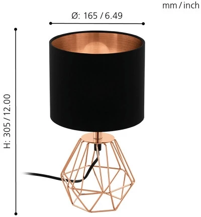 Интерьерная настольная лампа Eglo Carlton 2 95787