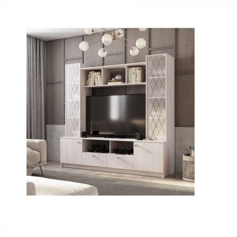 Стенка в гостиную БТС Зарина ЦС-01, ясень белый