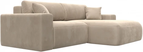 Диван угловой Лига-036 НПБ Классик правый угол (Бежевый/Велюр) Лига Диванов арт.121373